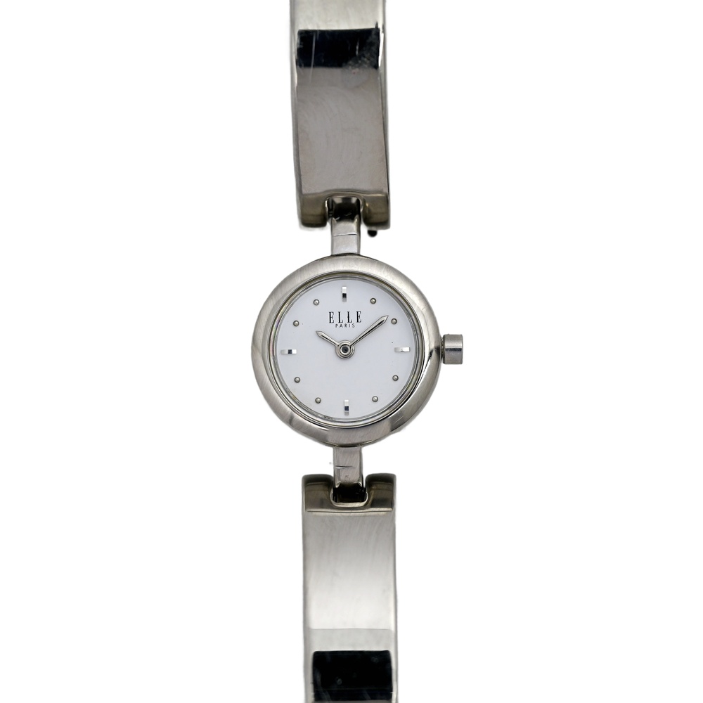 Elle Paris Ladies Vintage Wrist Watch 1990's Swiss Quartz White Dial